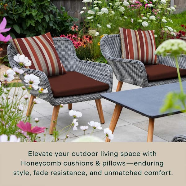 Honeycomb Outdoor Universal Seat Cushion 2 Pack Sunbrella Xena Brick