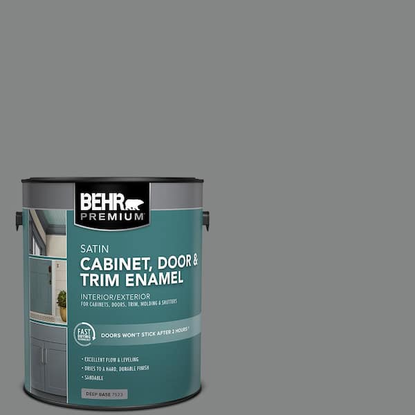 BEHR PREMIUM 1 gal. #PFC-63 Slate Gray Satin Enamel Interior/Exterior Cabinet, Door & Trim Paint