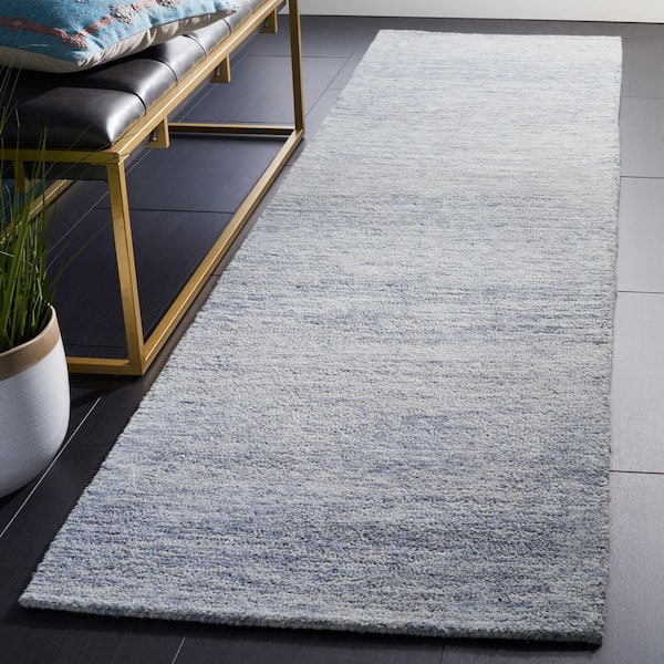 Metro 2 ft. x 11 ft. Blue Gradient Striped Runner Rug