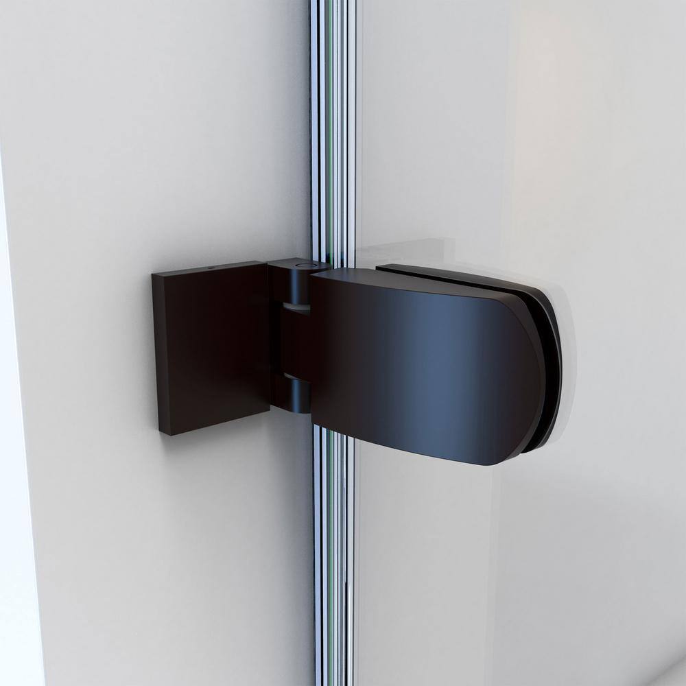 Aqua Uno Oil-Rubbed Bronze Frameless Hinged Tub Door with Clear Glass