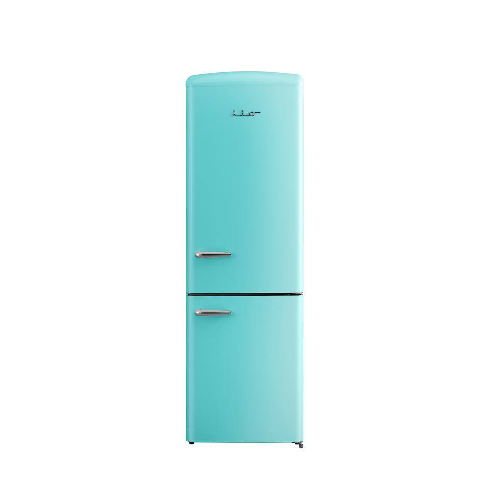 iio RR2 12 Cu. ft. Retro Refrigerator Full Size Fridge Bottom Freezer Frost Free MultiFlow 360° Finish: Turquoise