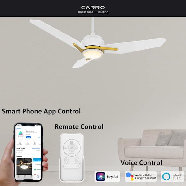 Tilbury 52 in. Dimmable LED Indoor/Outdoor White Smart Ceiling Fan with Light and Remote, Works with Alexa/Google Home
