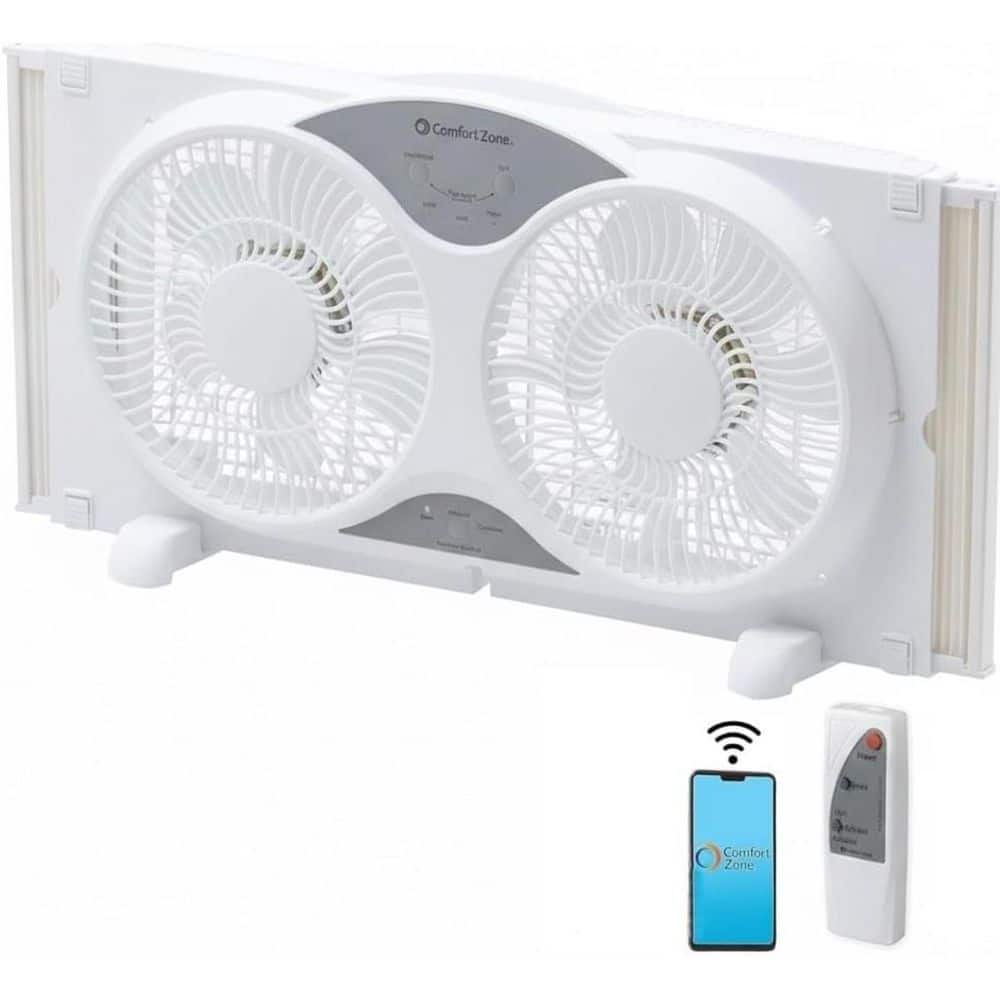 9 in. 3 Speed Electric Window Fan with Remote Control and Wi-Fi in White price history on PriceWatchPro