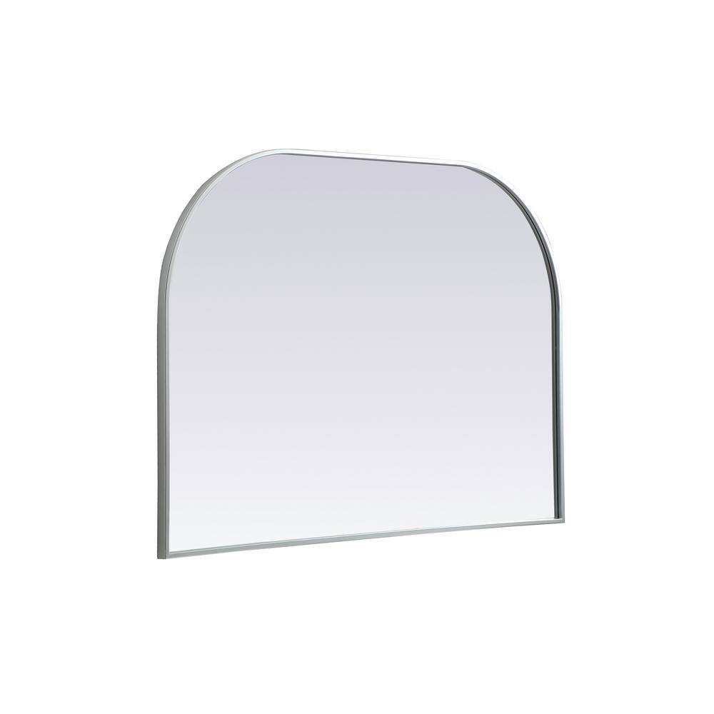 Silver Arch Top Metal Frame Bathroom Mirror