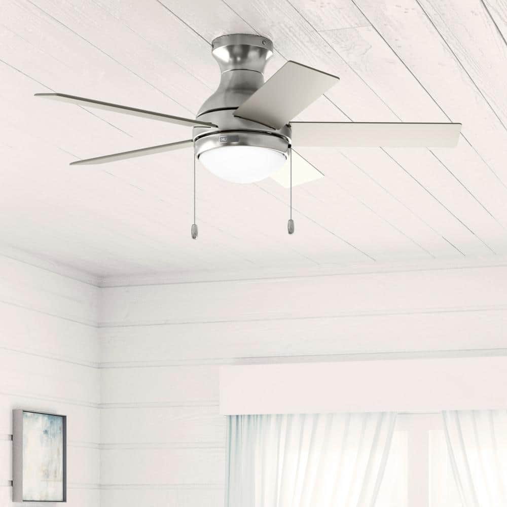 Aren 44" Brushed Nickel 5-Blade Ceiling Fan with LED Light
