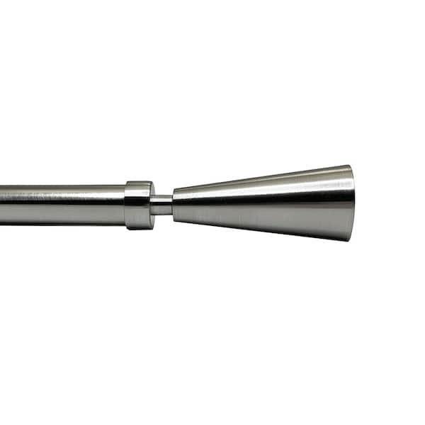 Versailles Home Fashions Sculpted 30 in. - 78 in. Adjustable Single 3/4 in. diam. Cone Rod in Brushed Nickel