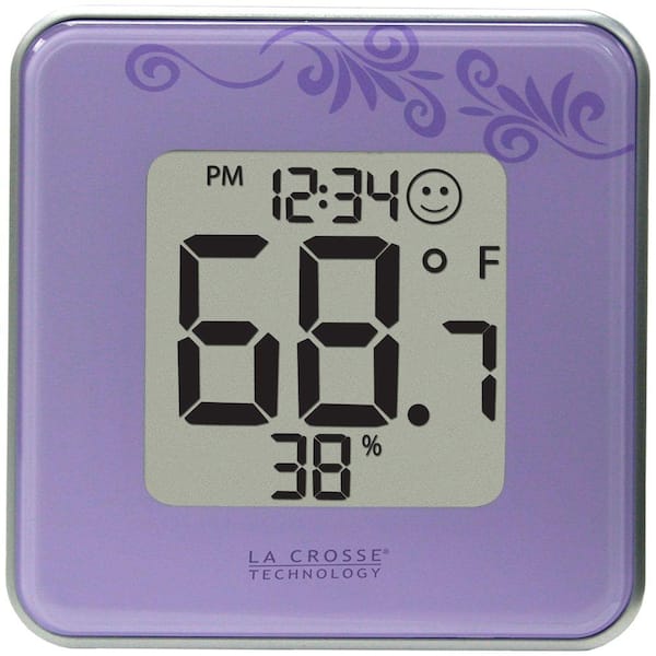 La Crosse Technology 302-604p Purple Indoor Digital Thermometer and Hygrometer for sale online 