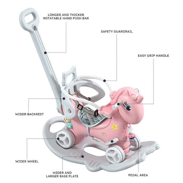 Tatayosi Unicorn Rocking Horse for Toddlers, Balance Bike Ride On