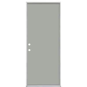 32 in. x 80 in. Flush Right-Hand Inswing Silver Clouds Painted Steel Prehung Front Exterior Door No Brickmold