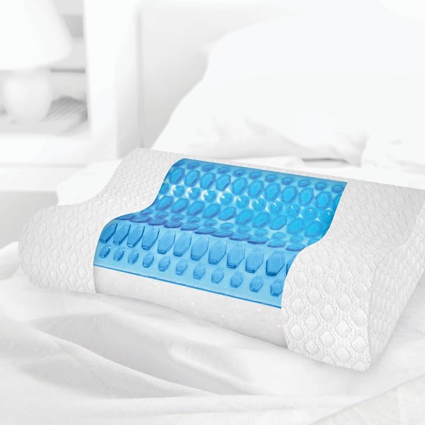 SensorPEDIC iCOOL Cooling Gel-Overlay Memory Foam Comfort Bed Pillow STANDARD 