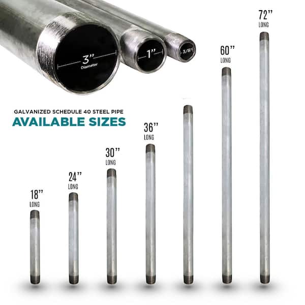 1/2 in. x 48 in. Galvanized Steel Pipe 1/2 in. x 48 in. Galvanized Steel Pipe
