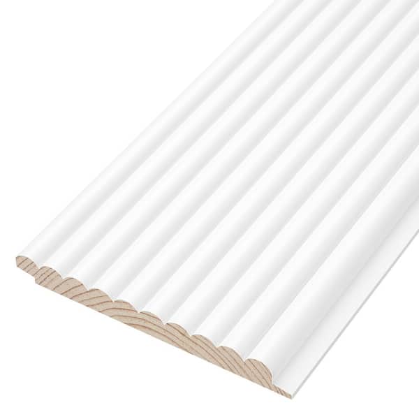 9/16 in. x 5 1/2 in. x 10 ft. Primed Radiata Pine Finger Joint Reeded Board