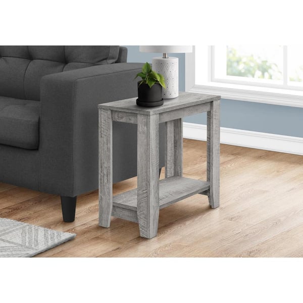 HomeRoots 23.75 in. Gray Rectangle MDF End Table