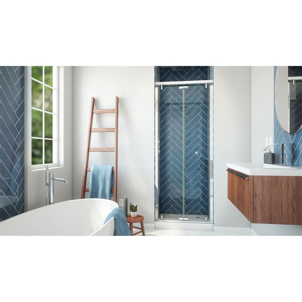 Butterfly-S 30-31 1/2" W x 74" H Semi-Frameless Bi-Fold Shower Door in Chrome
