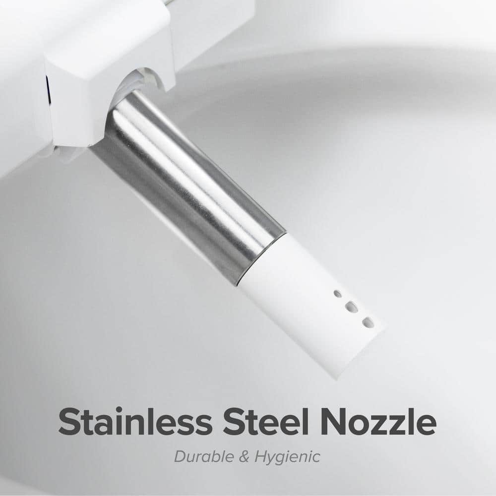 White Electric Bidet Toilet Seat with Heated Water and Touch Control