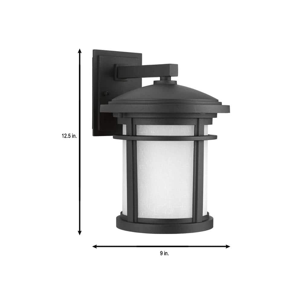 Black Aluminum Dimmable Outdoor Wall Lantern Sconce