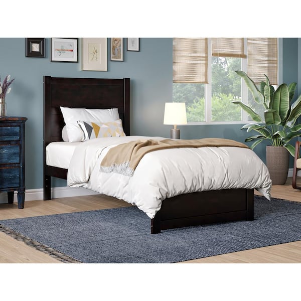 AFI NoHo Espresso Twin Solid Wood Platform Bed with Footboard