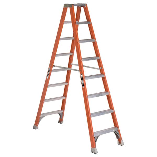 Louisville Ladder 8 ft. Fiberglass Twin Step Ladder with 300 lbs. Load Capacity Type IA Duty Rating