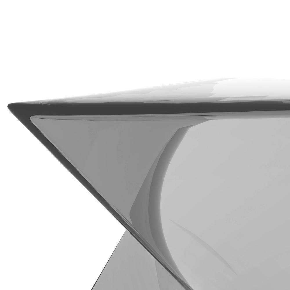 Randolph 15.75" Smoke Gray Plastic Triangular Accent Side Table
