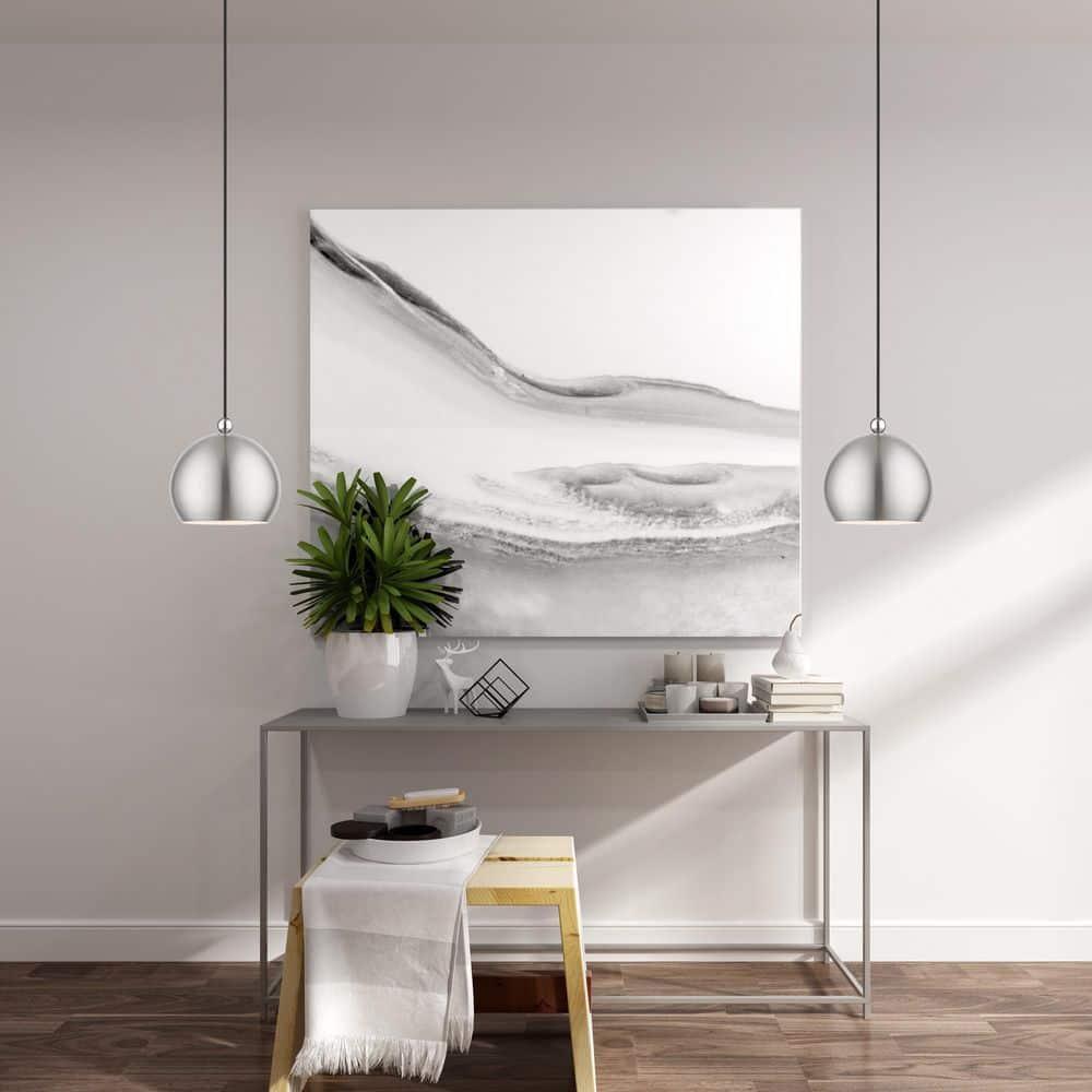 Stockton 8" Mini Globe Pendant Light in Brushed Nickel & Polished Chrome