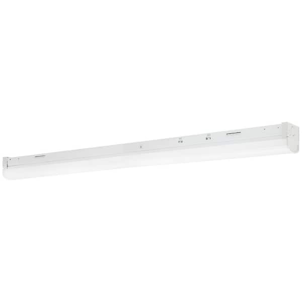 4 ft. 250-Watt Equivalent Integrated LED White Strip Light Fixture, 35K/40K/50K Selectable CCT Bi-Level Motion Sensor