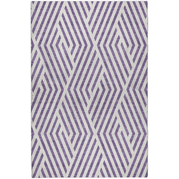 Dream Shag Premium Machine Washable Abstract ADS550 Purple 9 ft. x 12 ft. Area Rug