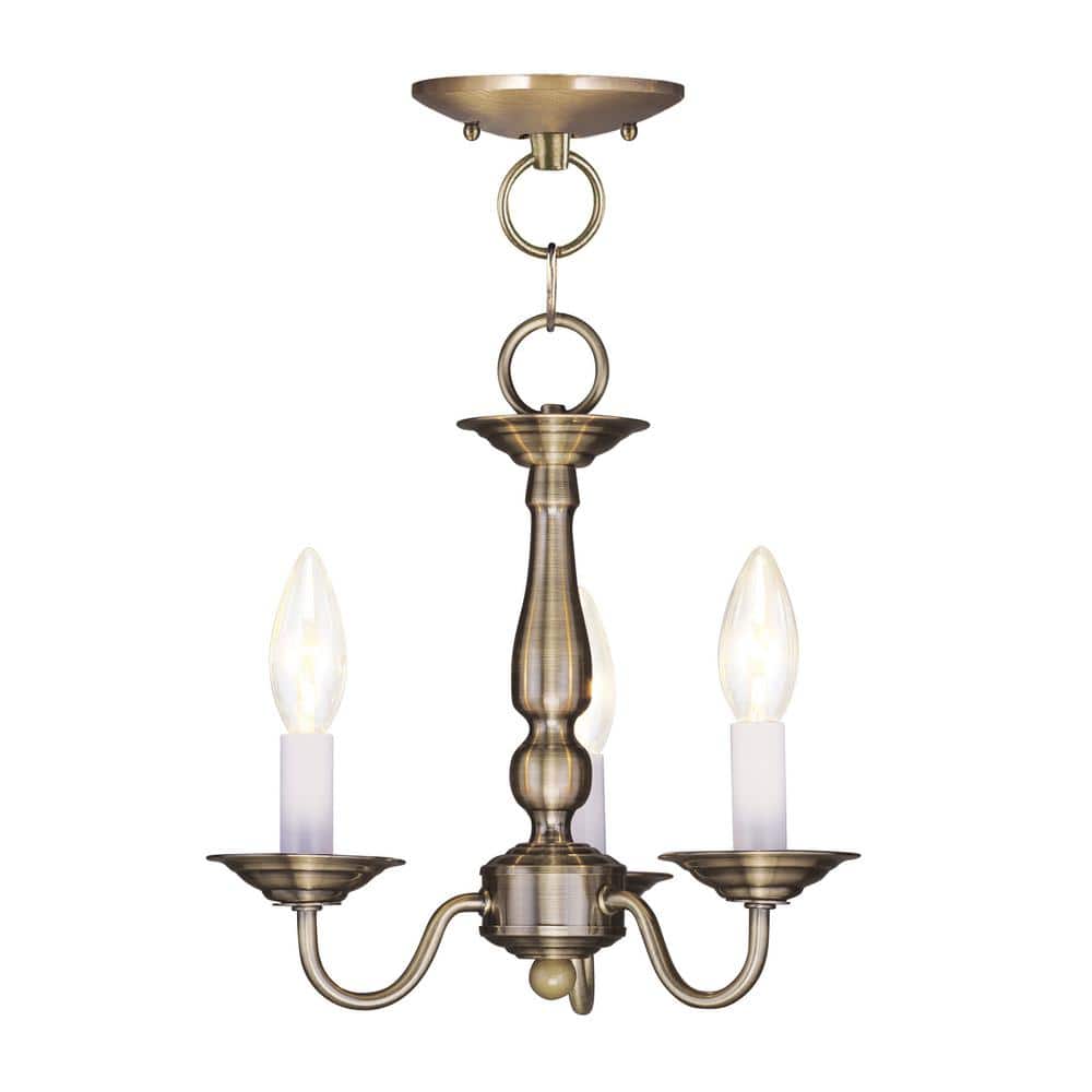 Yorkhaven 3-Light Antique Brass Convertible Mini Chandelier/Ceiling Mount price history on PriceWatchPro