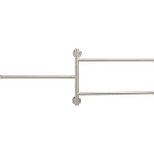 Extensions 18 in. Wall Mount Pivoting Extendable 3-Arm Towel Bar in SpotShield Brushed Nickel