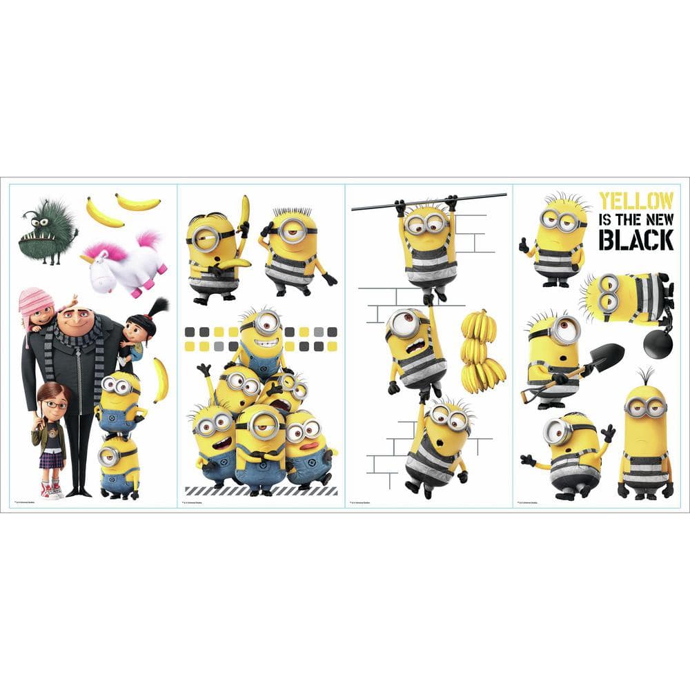 RoomMates Minions Despicable Me 2 Peel and Stick Wall Decals, Rmk2080scs, Yellow/Blue