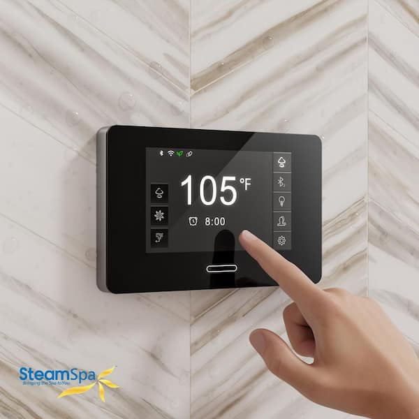 Black Series 21kW Steam Bath Generator with Wireless Bluetooth/Wifi Operation and Auto Drain in Polished Chrome