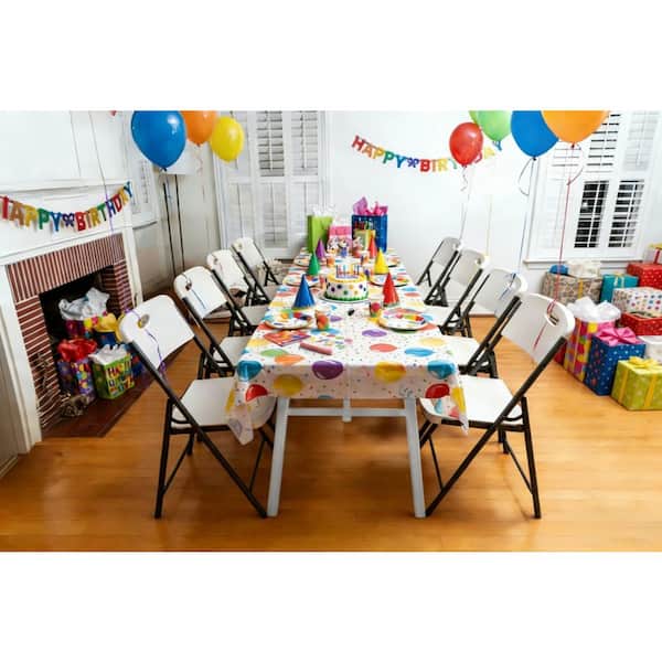 HDX 8 ft. Black Resin Top Indoor/Outdoor Rectangular Folding