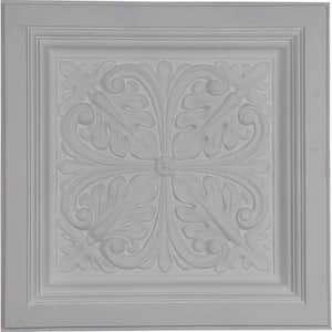 Cornelia 2 ft. x 2 ft. Glue Up or Nail Up Polyurethane Ceiling Tile in White