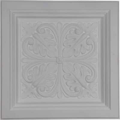 Cornelia 2 ft. x 2 ft. Glue Up or Nail Up Polyurethane Ceiling Tile in White