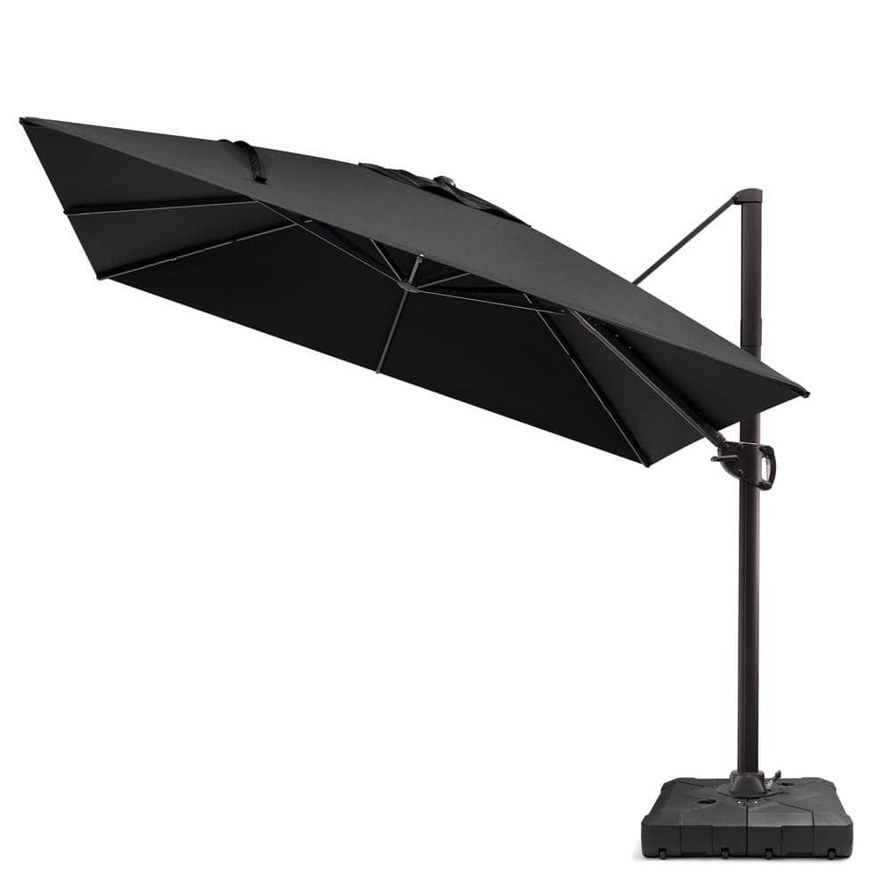 11.5 ft. x 11.5 ft. Aluminum Cantilever Tilt 360° Rotation Patio Umbrella in Black with 260 lbs. Weights Base Stand price history on PriceWatchPro