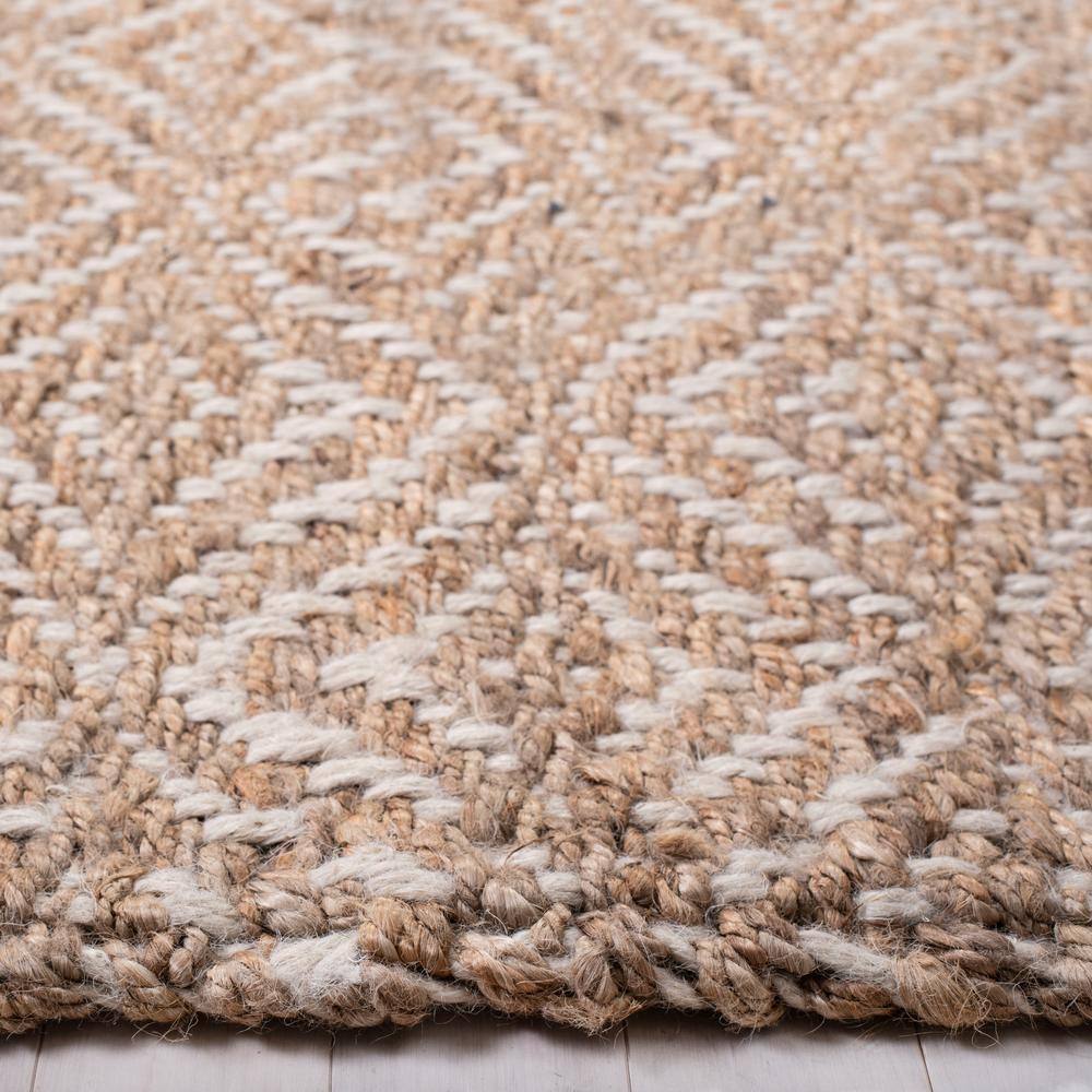 Hand-Woven Ivory Jute 27" Runner Rug with Diamond Trellis Pattern