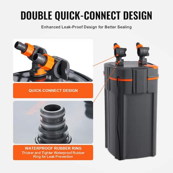 SKYSHALO Aquarium Filter 225 GPH 2-Stage Canister Filter 55 Gallon