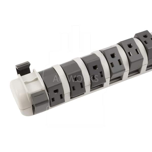 Monoprice Heavy Duty 4 Outlet Metal Surge Protector Power Box, 180 Joules,  with 6ft Cord, Black 