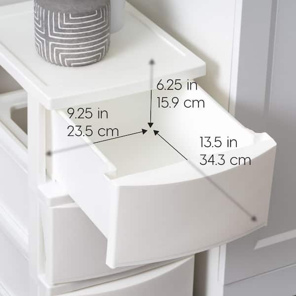IRIS 3 Drawer Plastic Storage Bin Chest, White (2-Pack) 540011