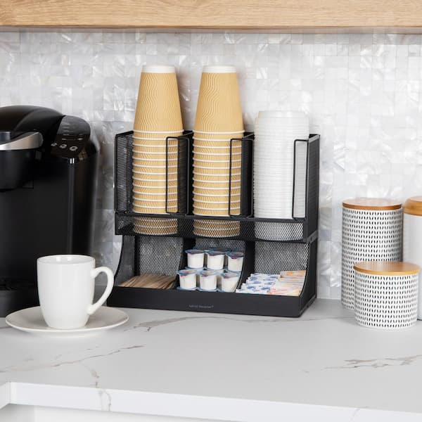 Choice Black Plastic Countertop Coffee Organizer Station Set