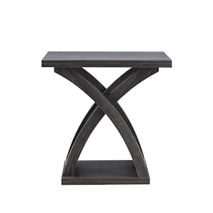 Luxor 19.75 in. Rectangle Distressed Gray Particle Board End Table