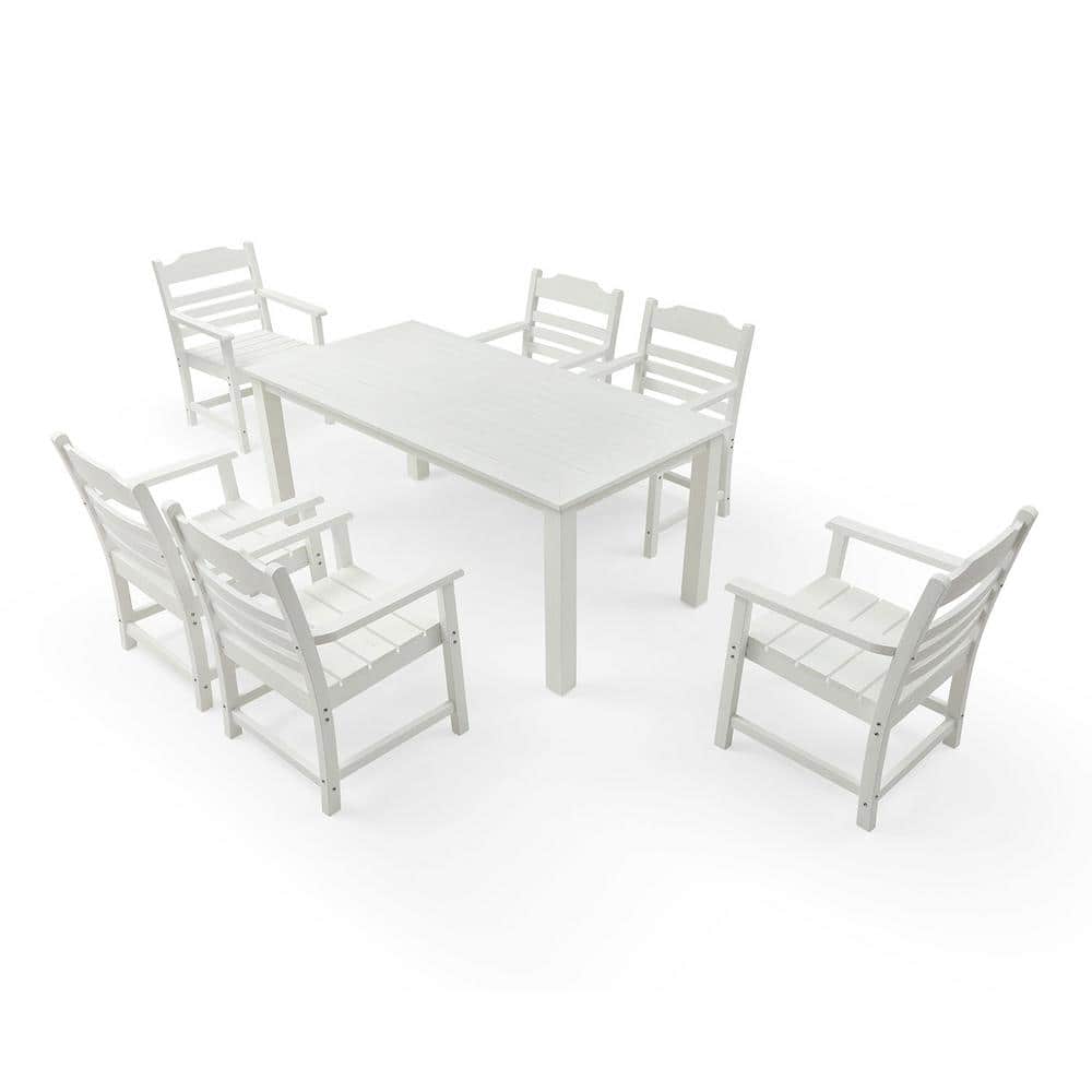 HIPS Patio Furniture Dining Chair and Table, 7-Pieces (6-dining chairs Plus
