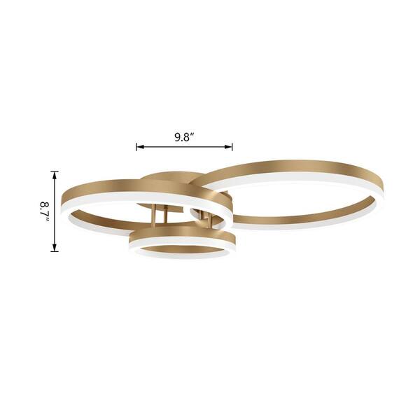 Maxax Carson 3-Light 31.8 in. Gold Cluster Circle LED Semi Maxax Carson 3-Light 31.8 in. Gold Cluster Circle LED Semi
