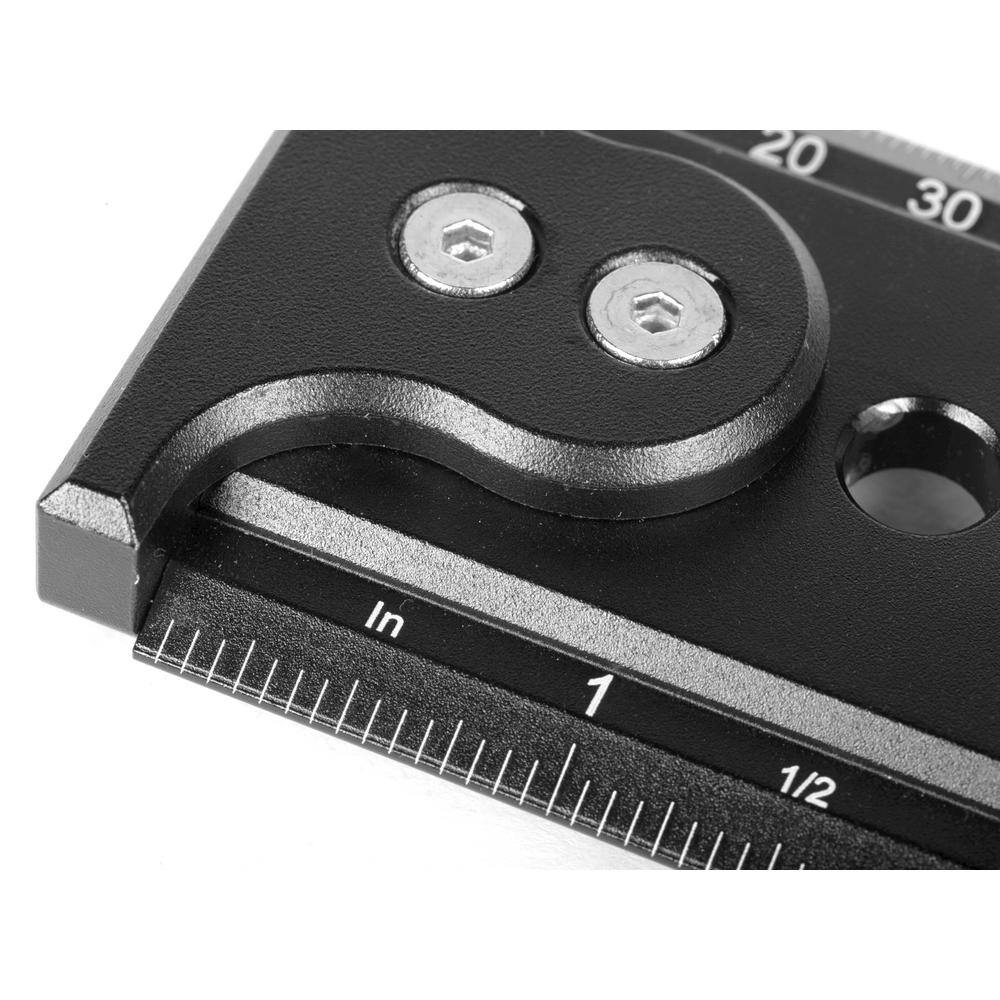 12-Inch Black Aluminum Measuring Ruler with Hook Stop