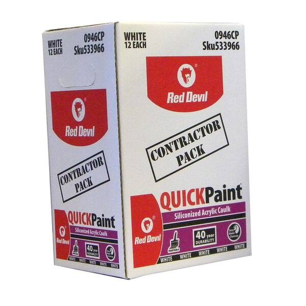 Red Devil 10.1 oz. Quick Paint Siliconized Acrylic Caulk (12-Pack)