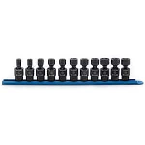 X-Core 3/8 in. Drive 6-Point Standard Pinless Metric Universal Impact Socket Set (11-Piece)