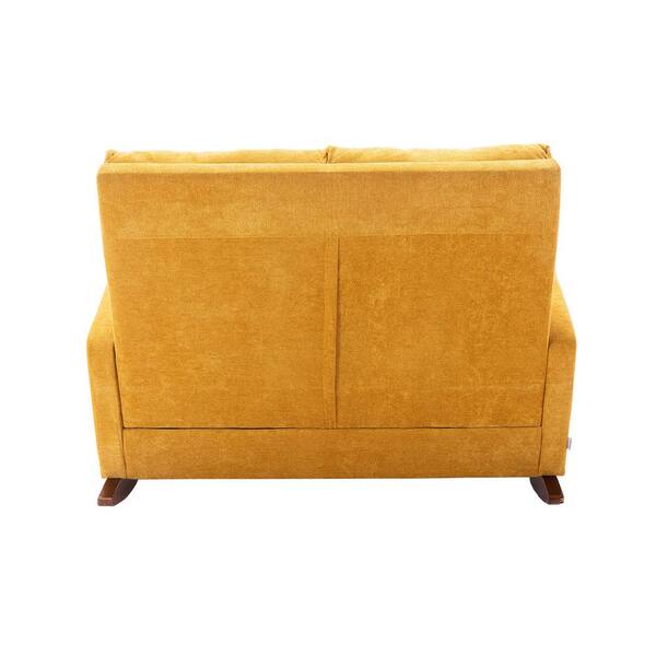 Mustard Modern Comfortable Polyester Loveseat Rocking Sofa