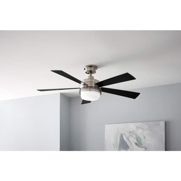 Hampton Bay Sussex II 52 in. LED Brushed Nickel Ceiling Fan with 