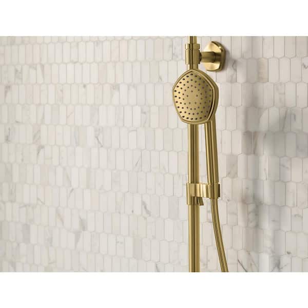 Hydrorail-S Occasion Shower Column Kit with 3-Spray Showerhead And Handshower 1.75 Gpm in Vibrant Brushed Nickel