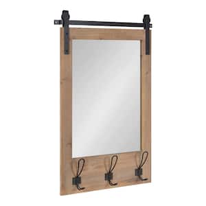 Cates 31 in. x 20 in. Classic Rectangle Framed Rustic Brown Wall Accent Mirror