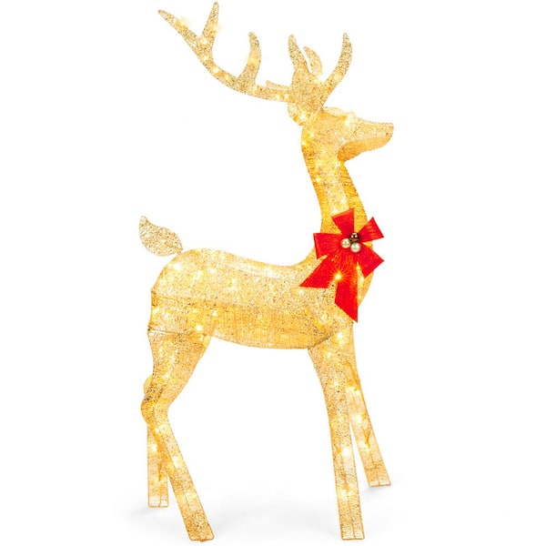Best Choice Products 65.5 in. 3D Pre-Lit Christmas Reindeer Yard Decoration with 150 Lights, Stakes